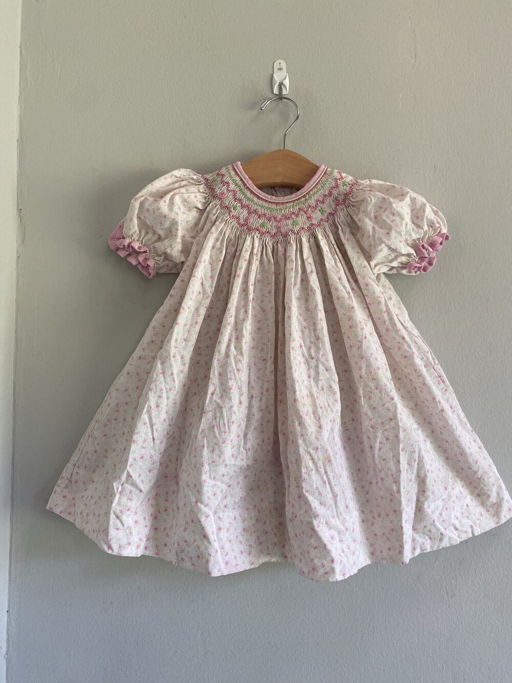 Petit Ami Smocked Floral Cotton Balloon Sleeve Dress Baby 18M